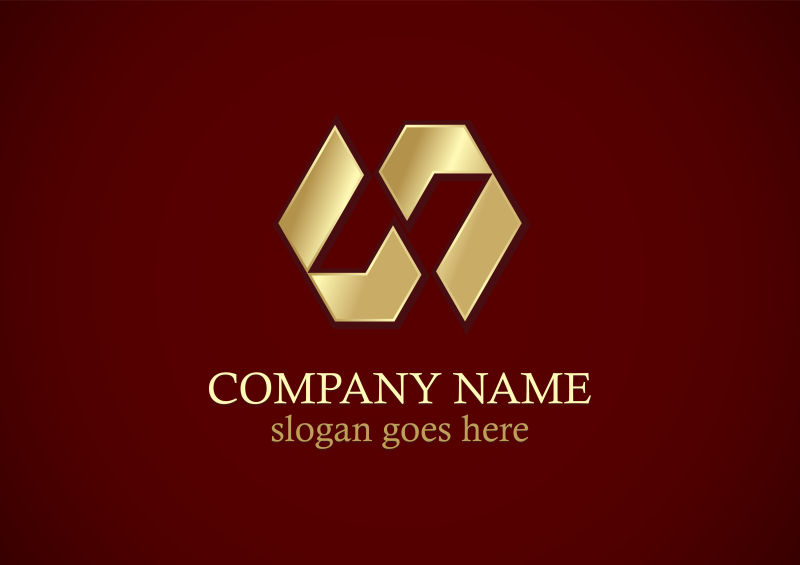 矢量金色抽象logo设计