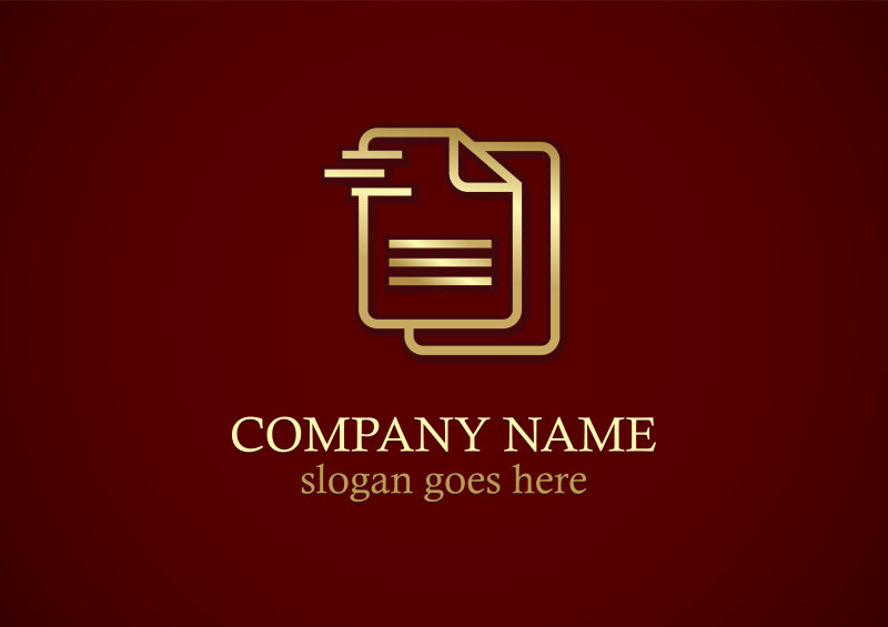 矢量金色文档logo设计