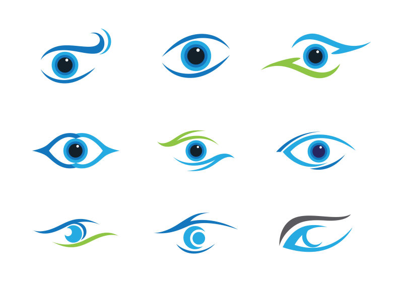 矢量蓝色眼睛创意logo设计