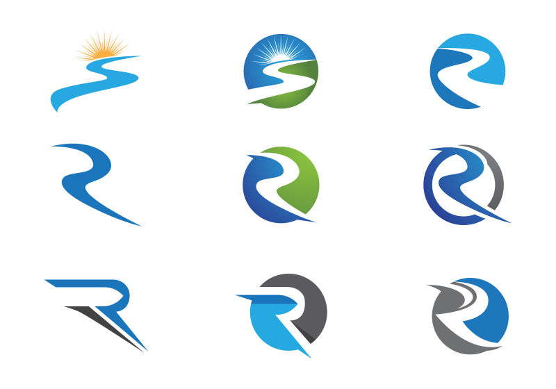 矢量河流创意logo设计