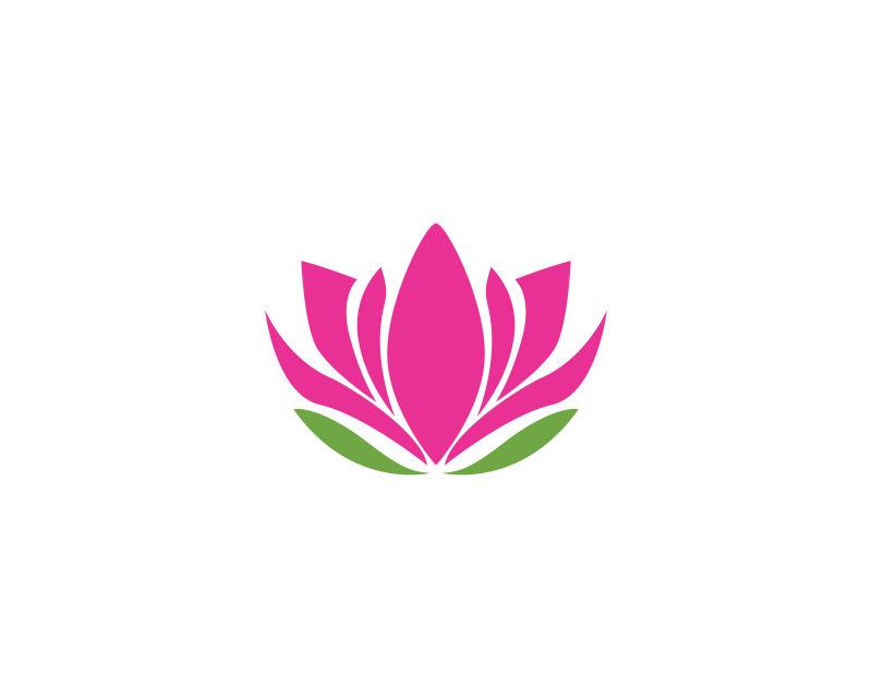 矢量粉色莲花的logo