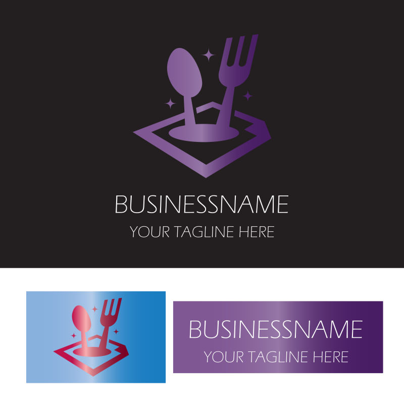 矢量紫色餐饮logo设计