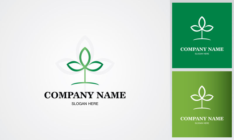 矢量几何绿色企业logo设计图