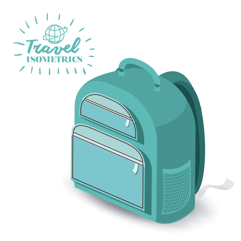 矢量行李箱设计和全球旅行标志