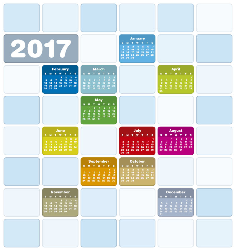 2017年度彩色日历