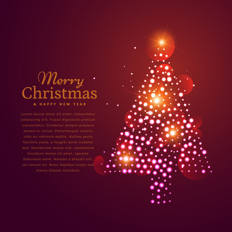 美丽的圣诞树装饰设计矢量图
