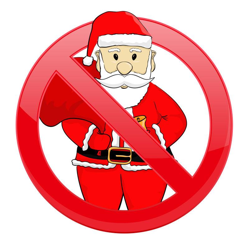 矢量设计的禁止圣诞老人标识