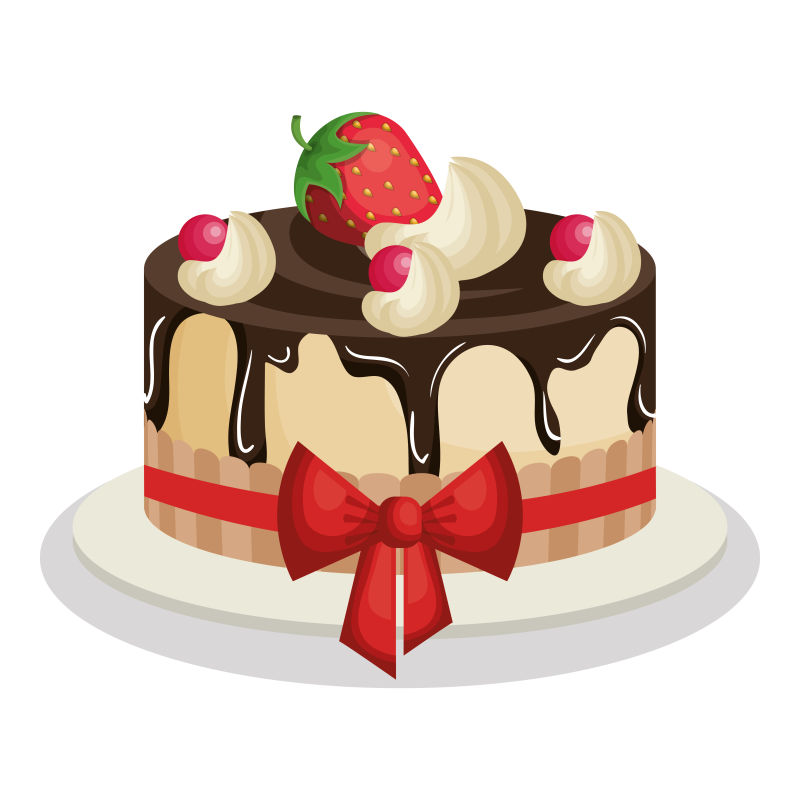 矢量美味的生日蛋糕插图