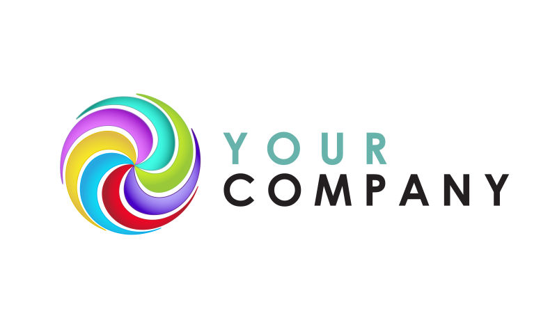 矢量彩色旋转圆圈公司创意logo设计