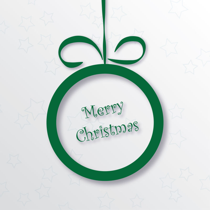 矢量圣诞绿色装饰彩带设计背景