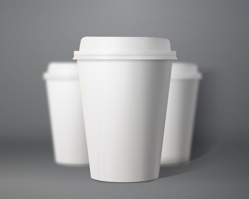 矢量纯白咖啡杯设计图