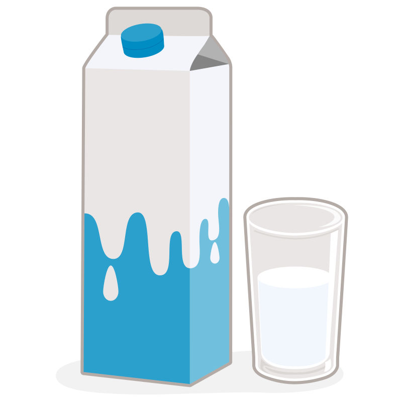 矢量牛奶纸箱和一杯牛奶的设计元素