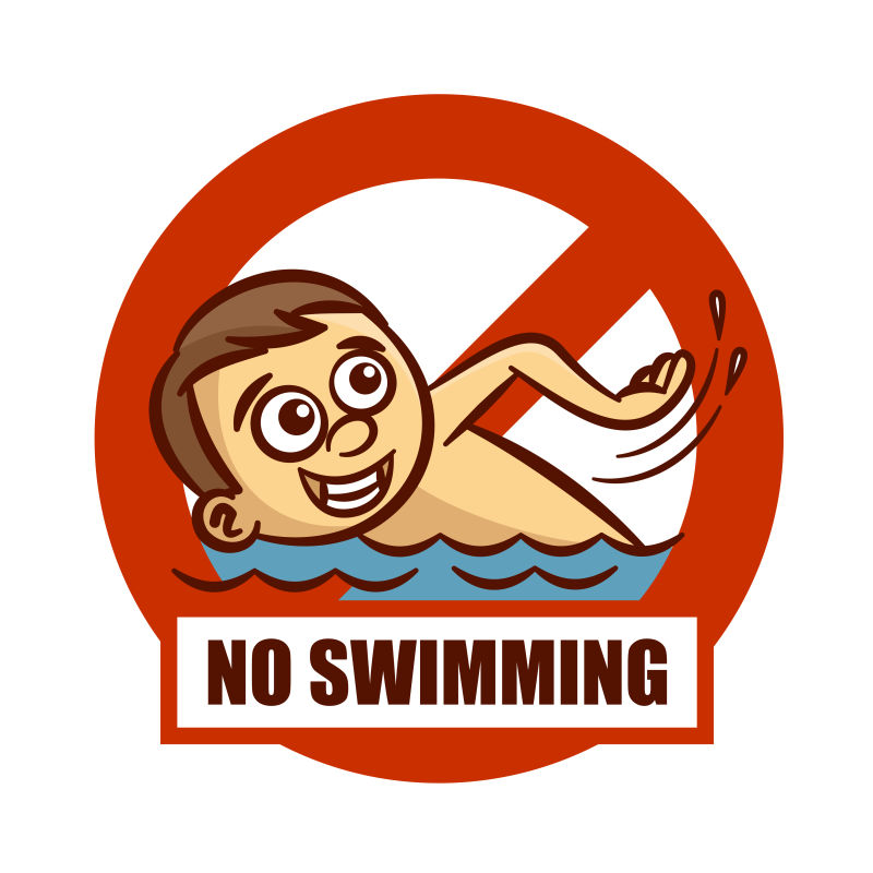 禁止游泳矢量标志