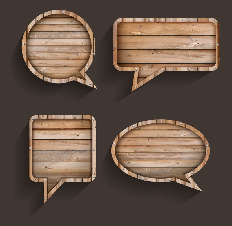 木制对话框招牌矢量设计