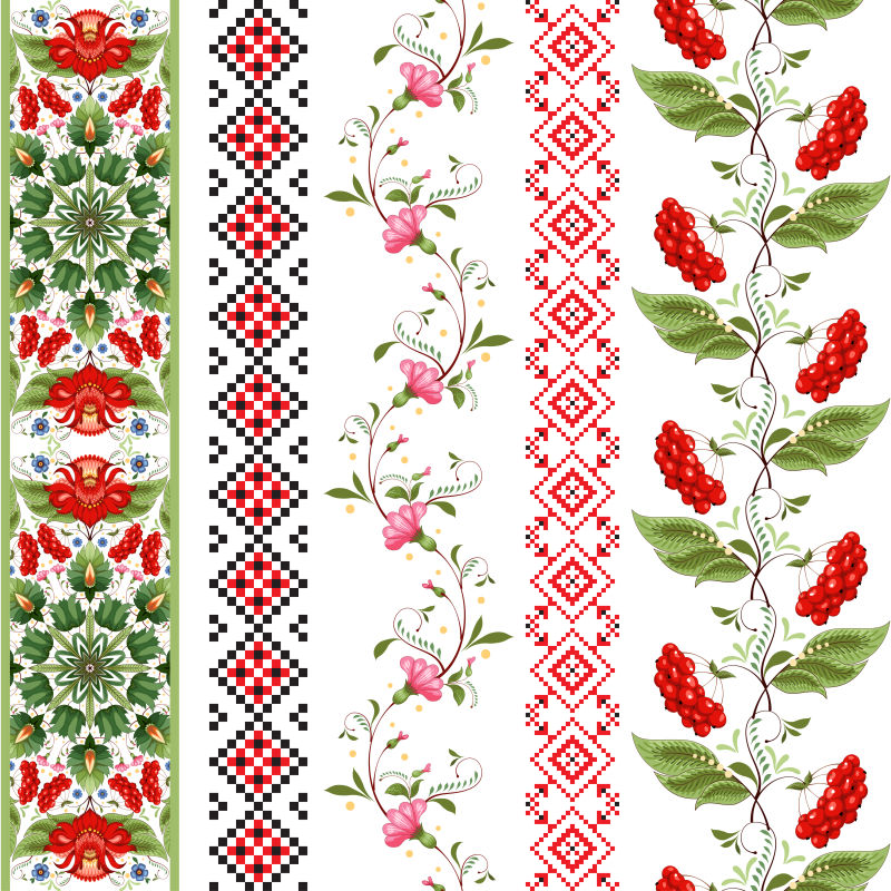 乌克兰花卉装饰矢量设计