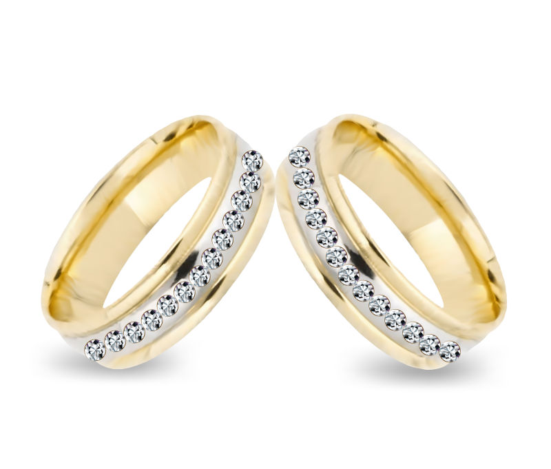 矢量的黄金结婚戒指