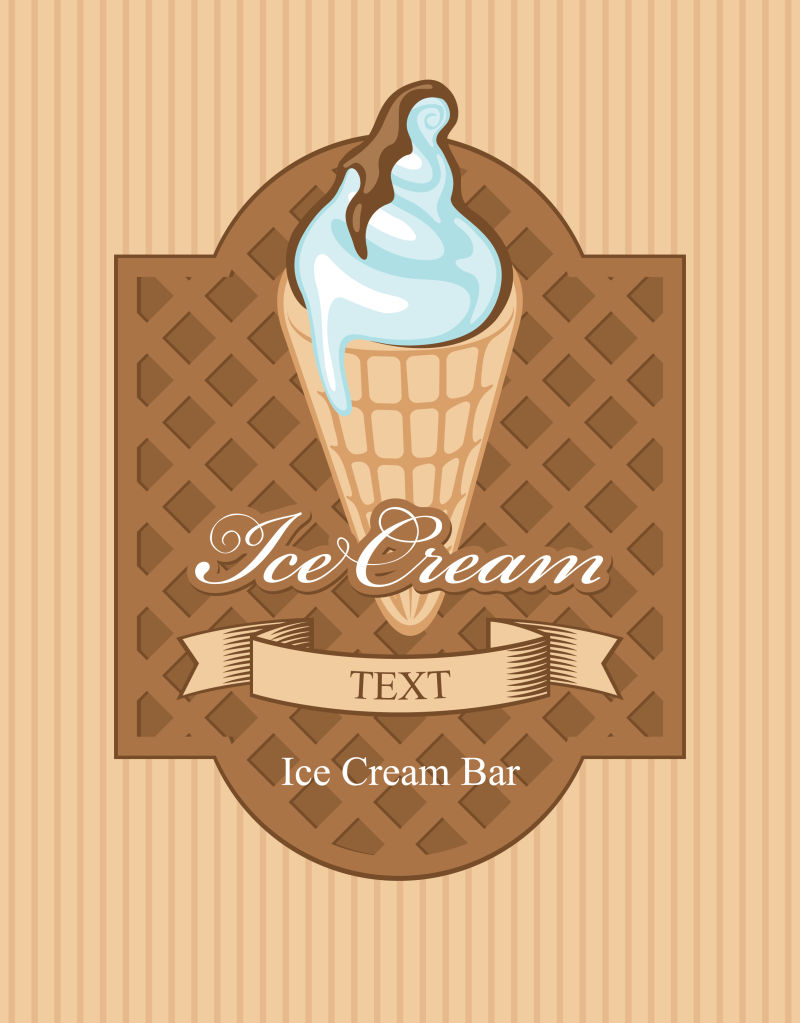 矢量冰淇淋的创意平面插图