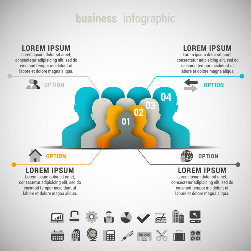 创意矢量团队概念商业信息图表设计