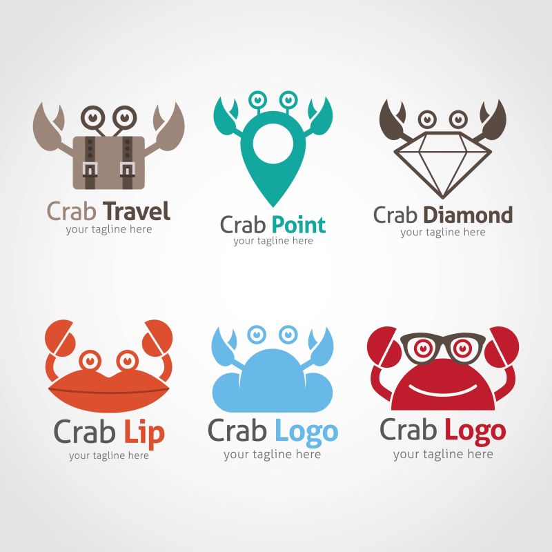 矢量螃蟹标志设计
