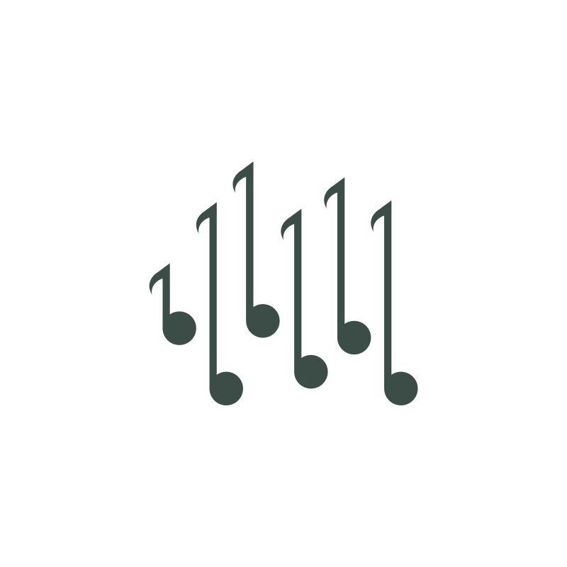 音乐音符标志设计元素矢量