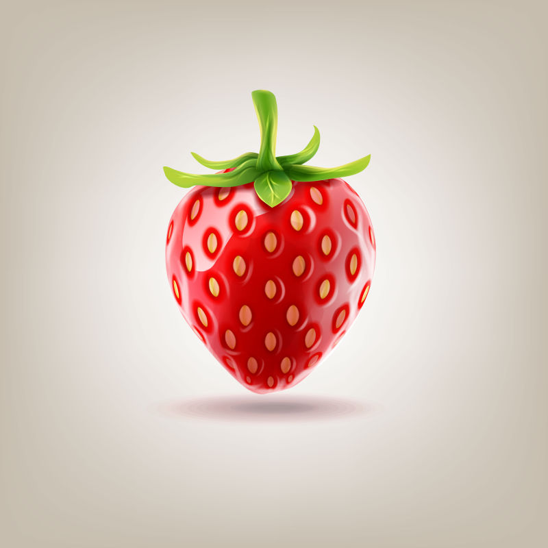 新鲜草莓矢量插图