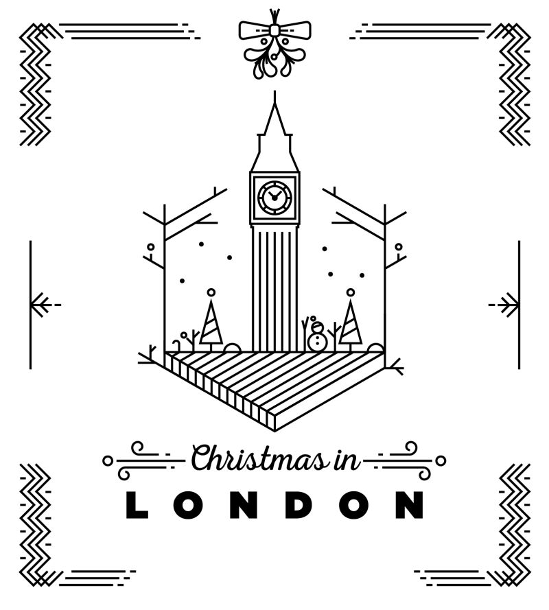 伦敦贺卡中的著名城市标志建筑