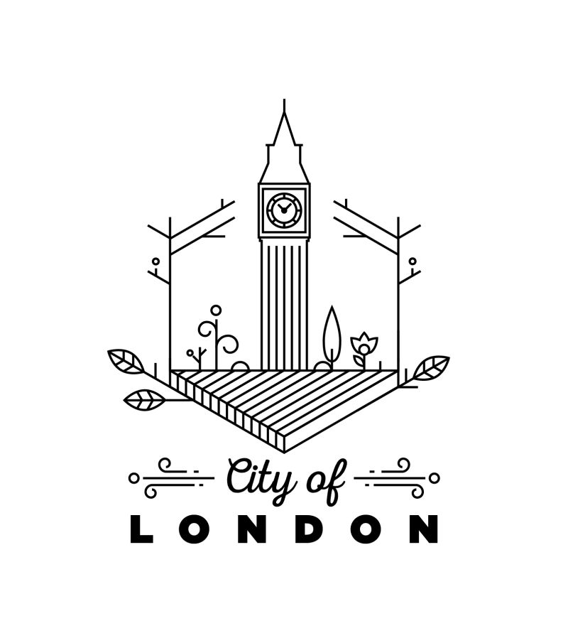 著名城市伦敦的单字标志建筑