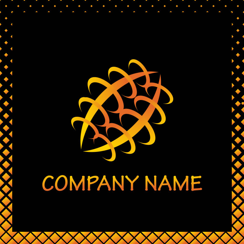 黑色背景中的企业金色logo