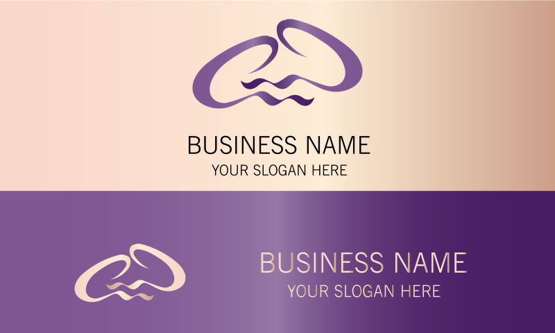 紫色丝带图案的商业logo设计