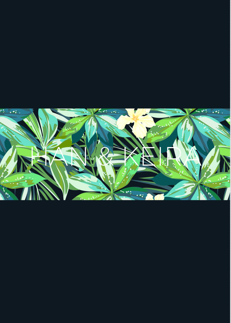 热带花卉背景贺卡矢量设计