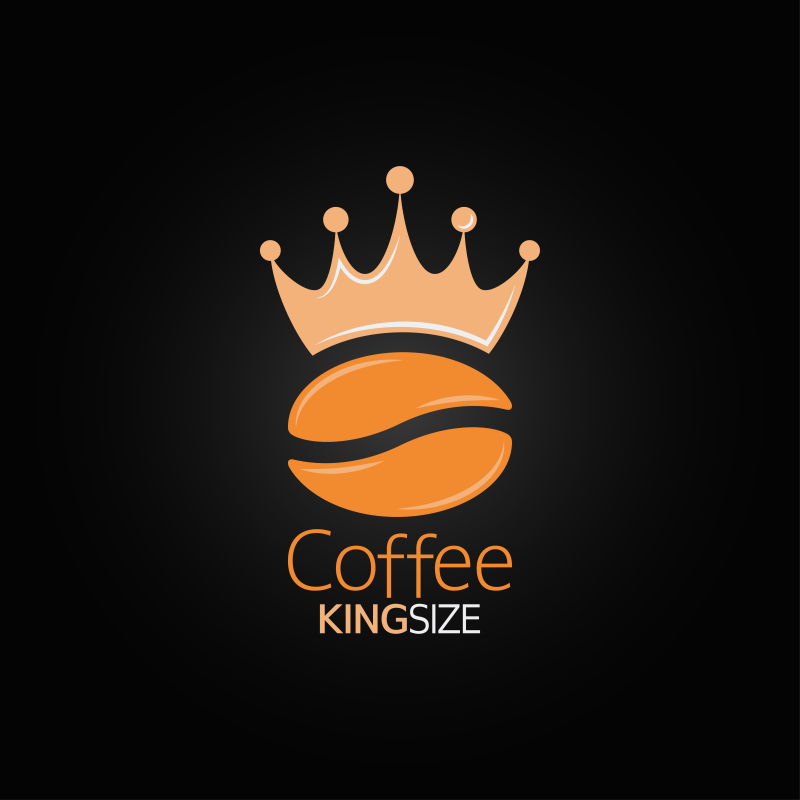 咖啡豆皇冠标志矢量设计