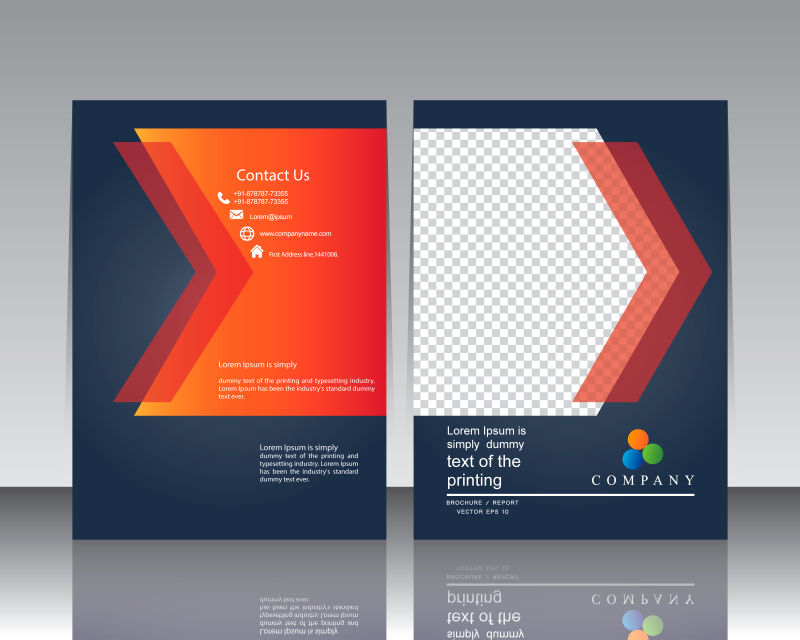 抽象的橙色背景宣传册设计矢量图