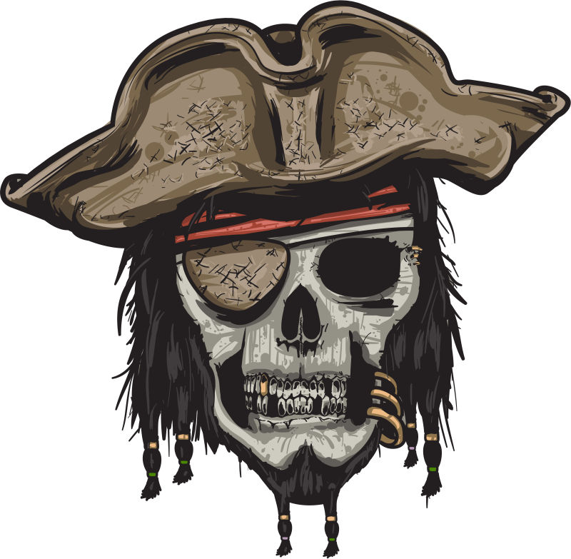 海盗颅骨插图矢量设计