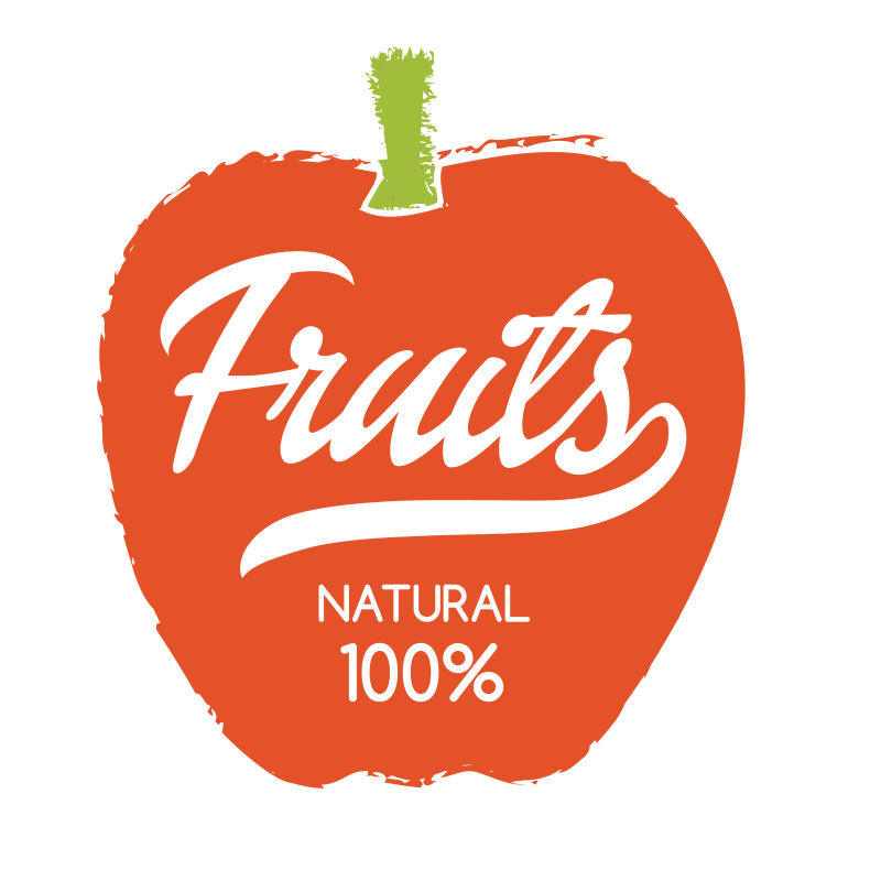 天然水果标签矢量设计