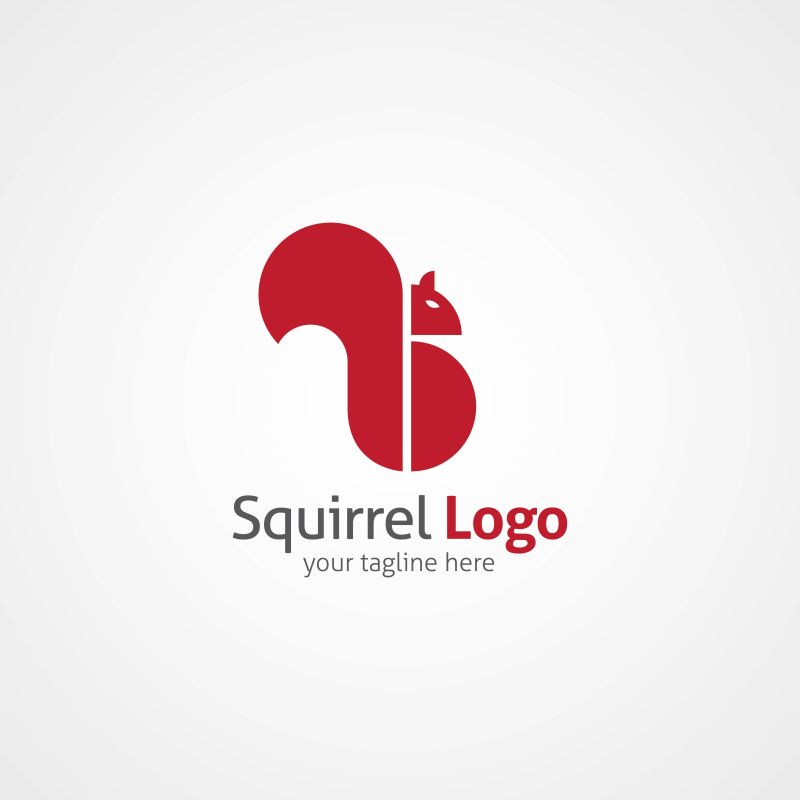 矢量动物红松鼠标志logo设计