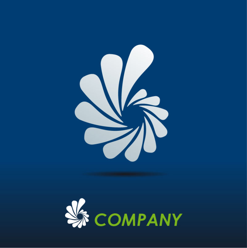 矢量公司深蓝色背景logo与图标