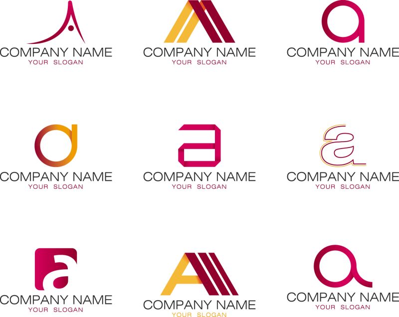 矢量不同的公司logo与图标