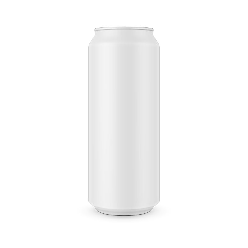 矢量白色饮料铝罐包装设计