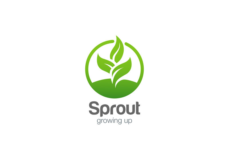 矢量商业绿色植物抽象logo标志