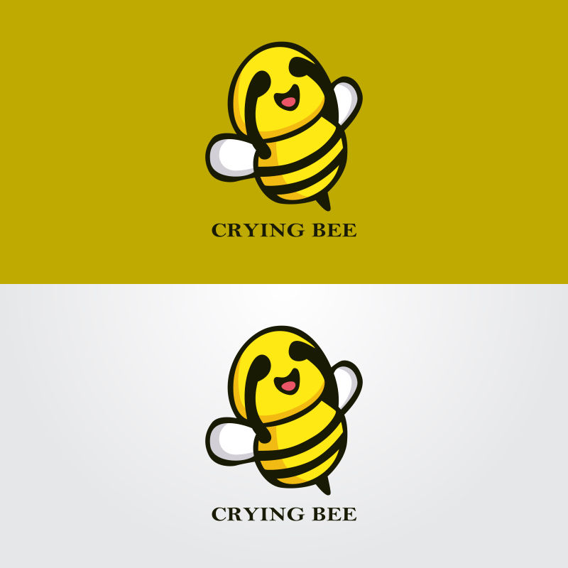 创意矢量哭泣的蜜蜂标志设计