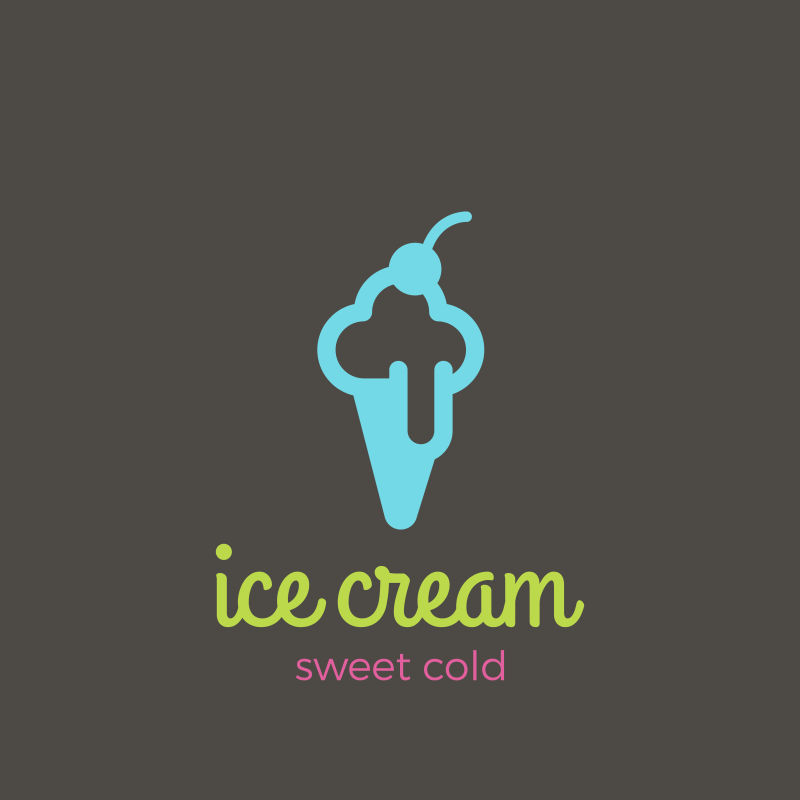 创意矢量现代冰淇淋抽象标志设计