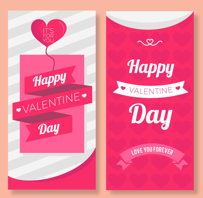 抽象矢量情人节主题的庆祝卡片设计