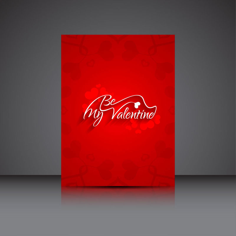 矢量红色浪漫的情人节卡片设计