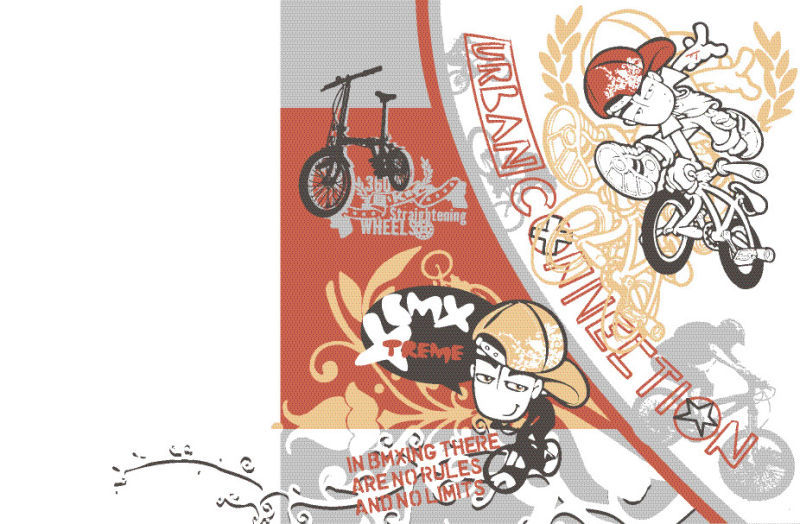 创意矢量玩自行车的人印刷插图设计
