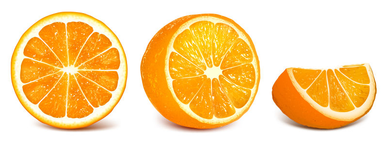 矢量切片的橙子