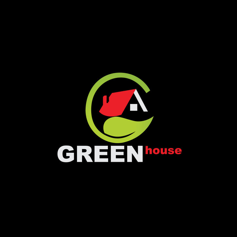 矢量商业绿色房子logo标志