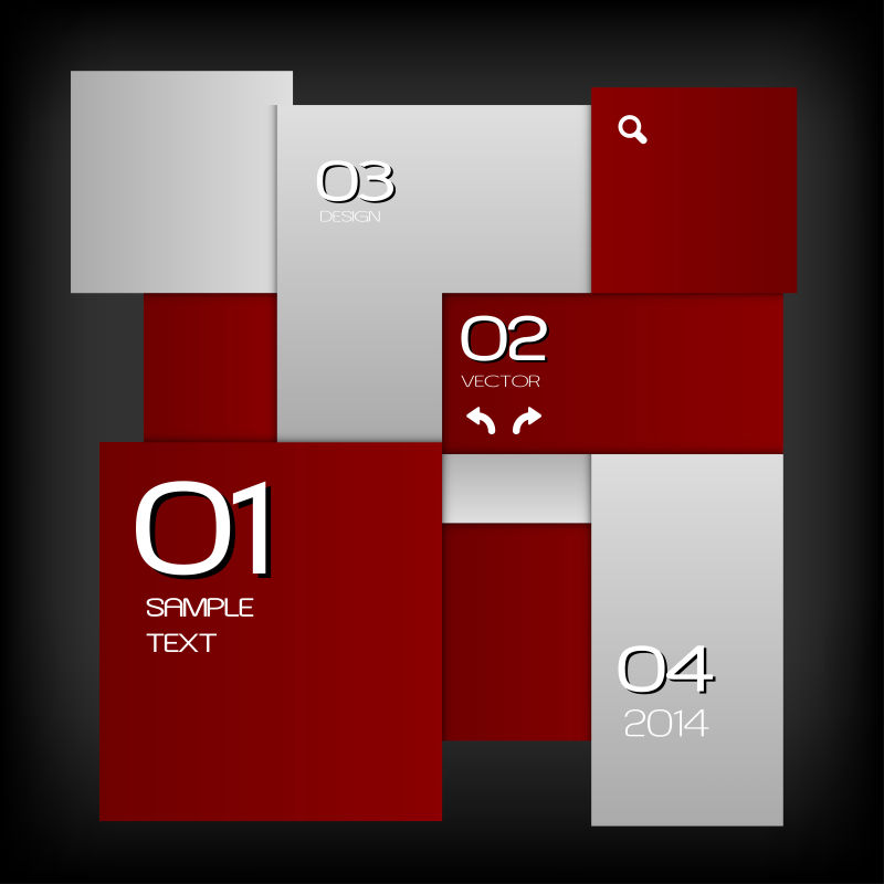 抽象矢量红色方格元素布局背景设计