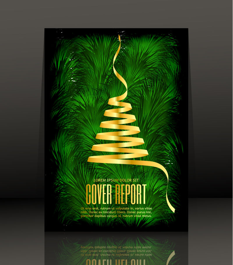 抽象矢量现代圣诞树元素的平面新年海报设计