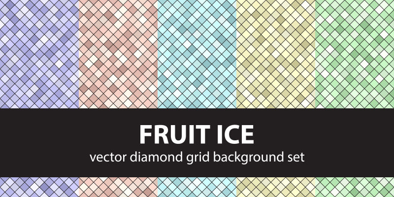 创意矢量水果冰配色的装饰无缝背景