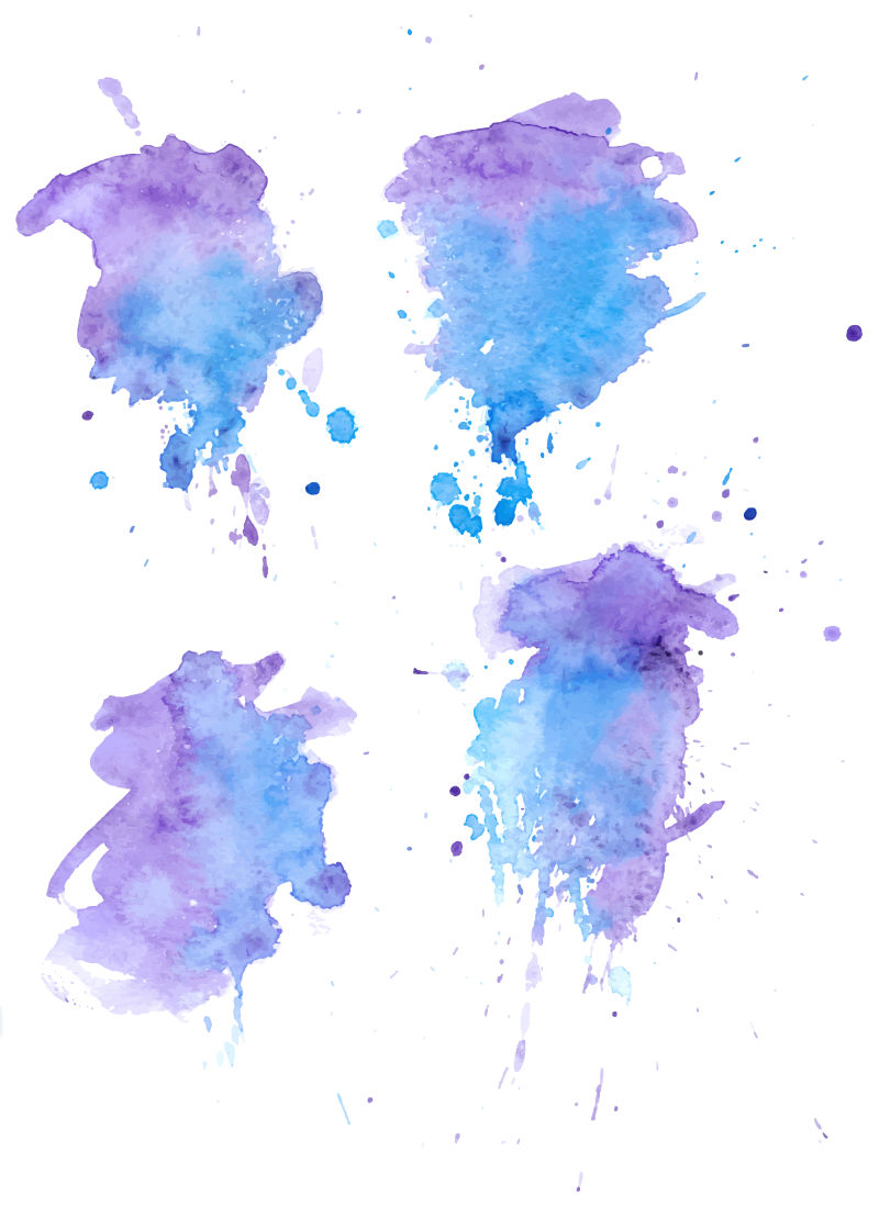 抽象矢量紫色水彩纹理设计元素